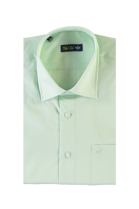 Light Green Short Sleeve Regular Fit Patterned Shirt