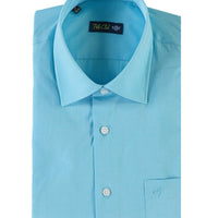 Turquoise Short-Sleeve Regular Fit Patterned Shirt