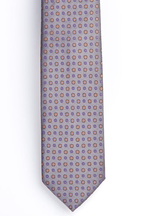 Medium Gray Patterned Tie