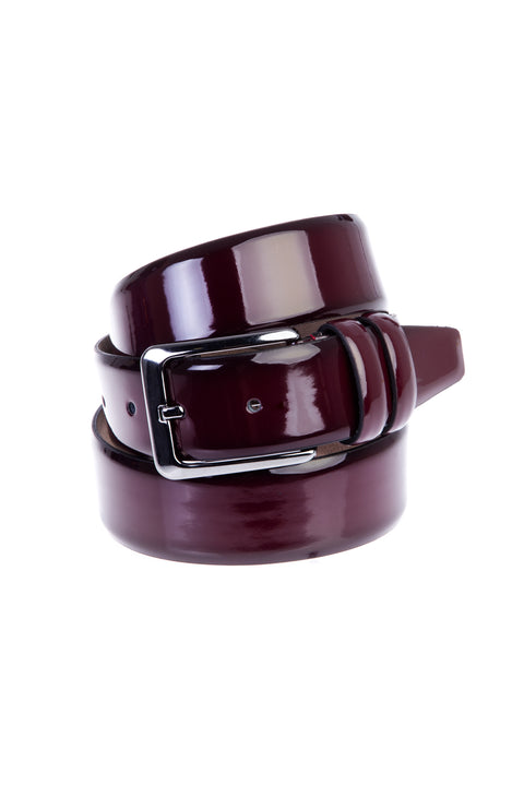 Burgundy Classic Patent Leather Belt