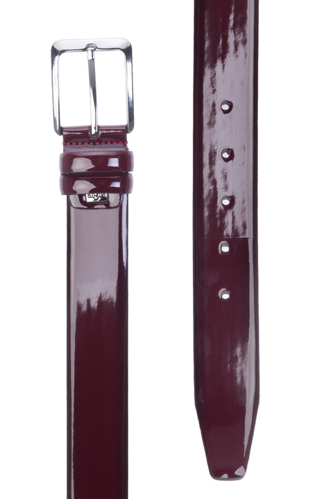 Burgundy Classic Patent Leather Belt