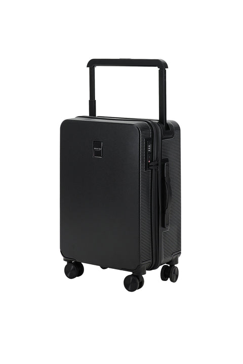Black PP Wide Handle Small Cabin Size Suitcase