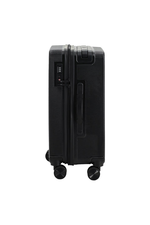 Black PP Wide Handle Small Cabin Size Suitcase