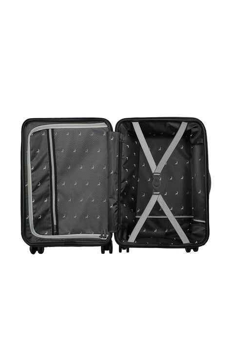Black PP Wide Handle Small Cabin Size Suitcase