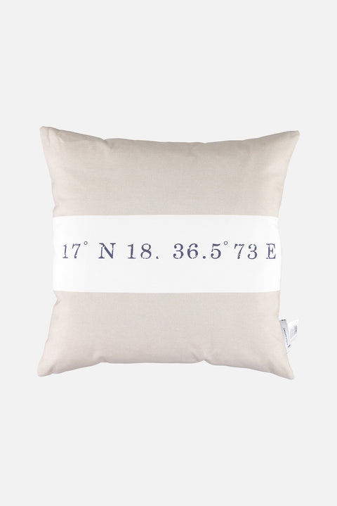 Medium Beige Rota Print Cotton Cushion (40x40)