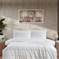 Off-white Double Eva Striped Cotton Duvet Cover Set