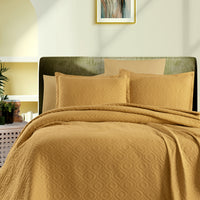 Saffron Double Cotton Bedspread Set - 2 Pillowcases Included (200*225 cm)