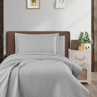 Light Grey Single Cotton Bedspread Set - Includes 1 Pillowcase (160*220 cm)