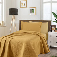 Saffron Single Cotton Bedspread Set - Includes 1 Pillowcase (160*220 cm)