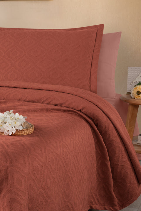 Cinnamon Single Cotton Bedspread Set - Includes 1 Pillowcase (160*220 cm)