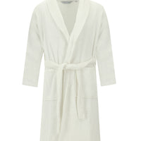 White Shawl Collar Cotton Bathrobe