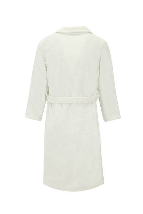 White Shawl Collar Cotton Bathrobe