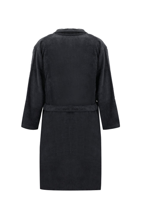 Dark Anthracite Shawl Collar Cotton Bathrobe