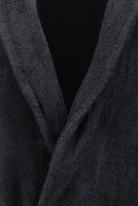 Dark Anthracite Shawl Collar Cotton Bathrobe
