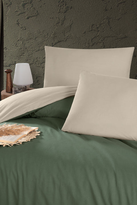 Grass Green King Size Double-Sided Cotton Duvet Cover Set