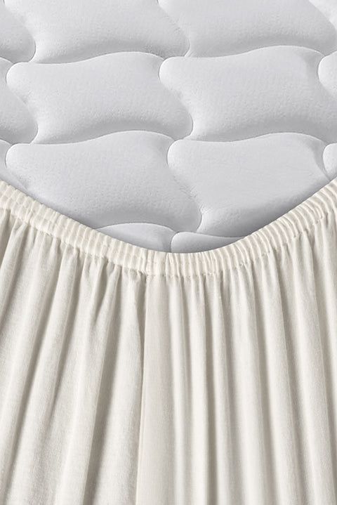 Off-White Single Fitted Cotton Sheet