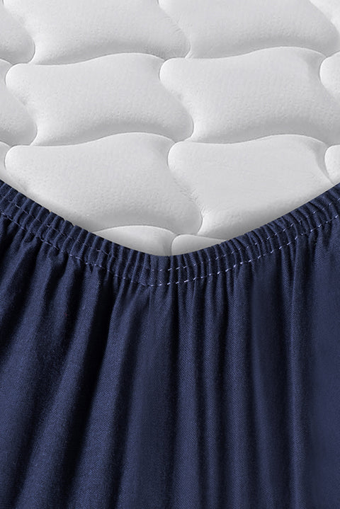 Navy Blue Double Fitted Cotton Sheet