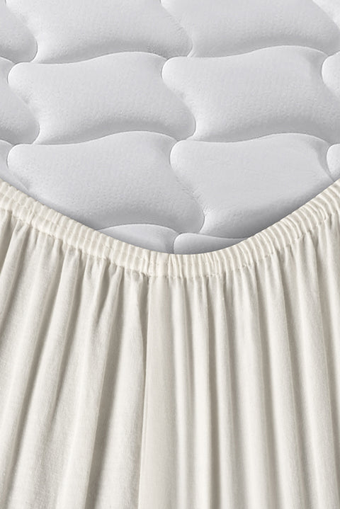 Off-White Double Fitted Cotton Sheet