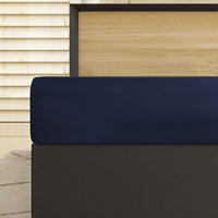 Lacivert King Size Fitted / Lastikli Pamuk Çarşaf