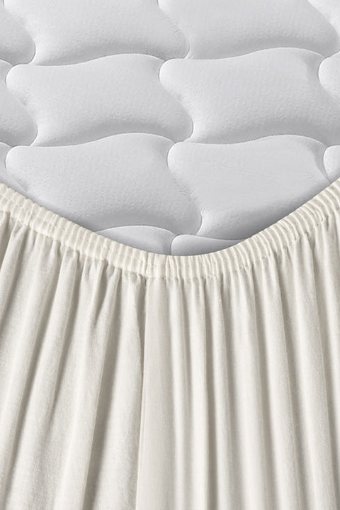 Off-White King Size Fitted Cotton Sheet