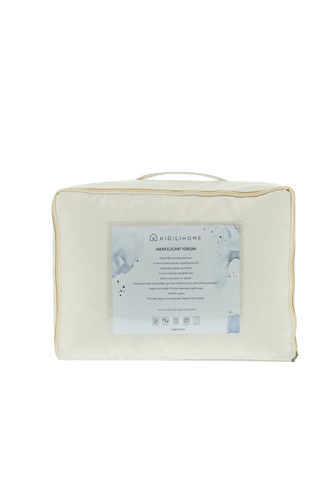 White Single Jacquard Elegant Cotton Duvet (155x215)
