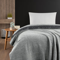 Medium Grey Single Wool Blanket