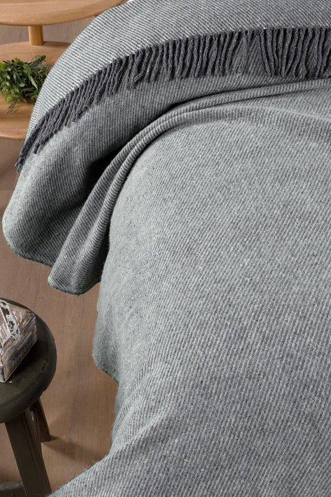Medium Grey Single Wool Blanket