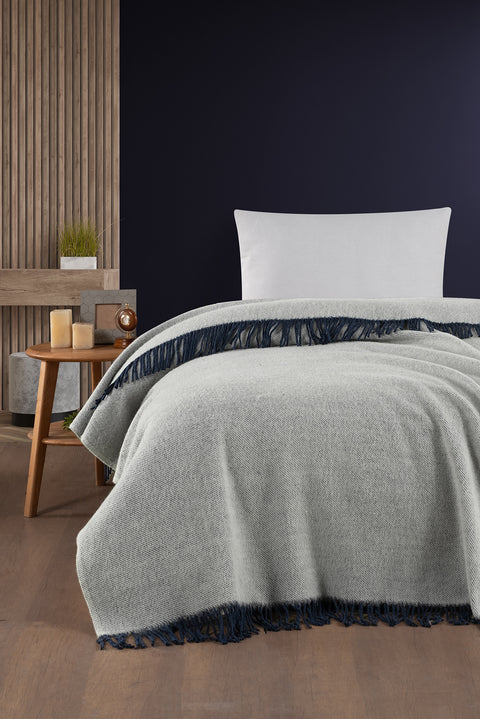 Dark Navy Single Wool Blanket