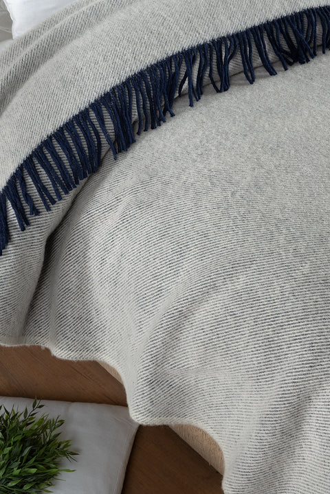 Dark Navy Single Wool Blanket