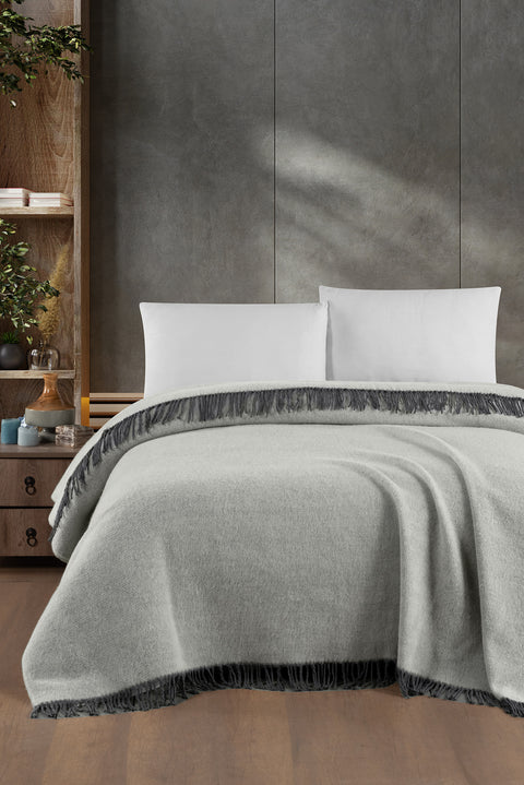 Medium Grey Double Wool Blanket