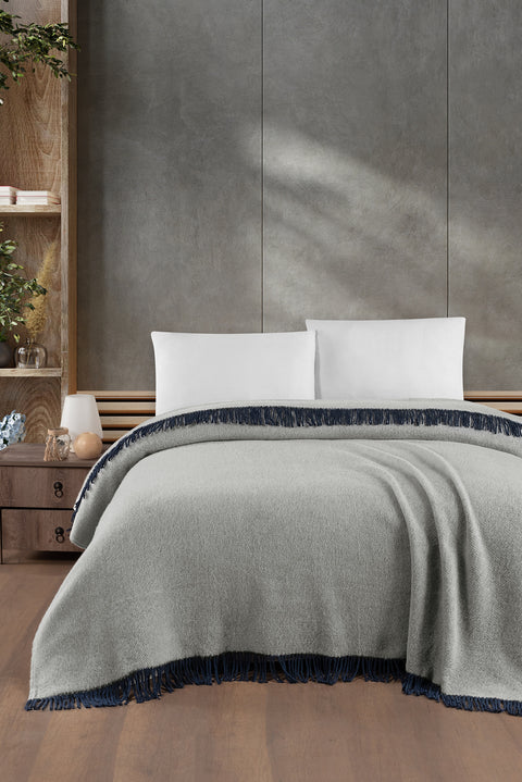 Dark Navy Double Wool Blanket