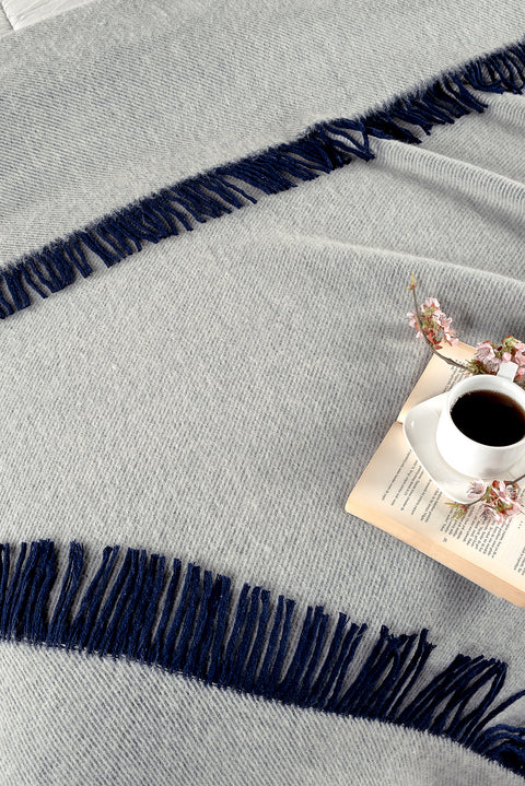 Dark Navy Double Wool Blanket