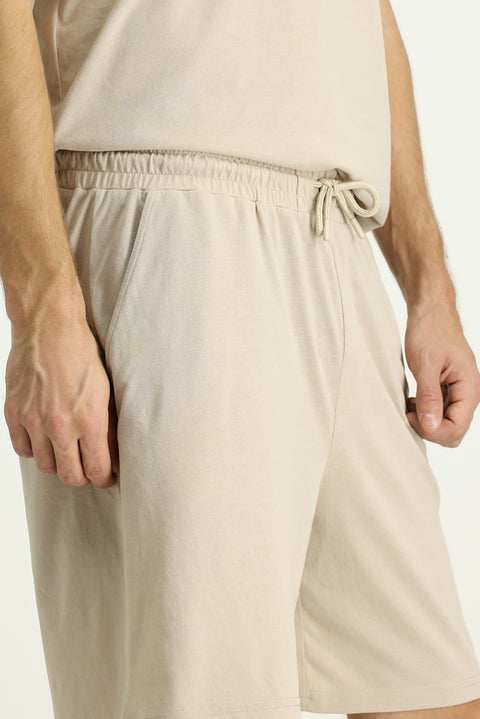 Orta Vizon Kısa Kol Bisiklet Yaka 3'lü Şortlu Pijama Seti