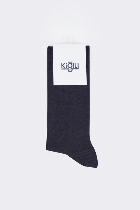 Dark Navy Soft Textured Lycra Flexible Bamboo Blend Socks