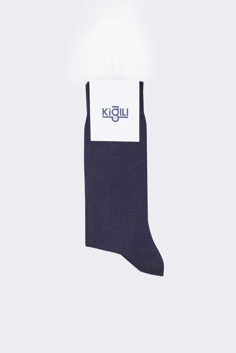 Dark Navy Bamboo Patterned Socks