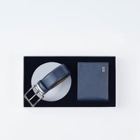 Dark Navy Blue 2-Piece Belt & Wallet Set