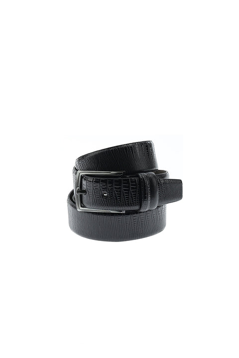 Black Lezard Pattern Belt, Wallet & Card Holder Set