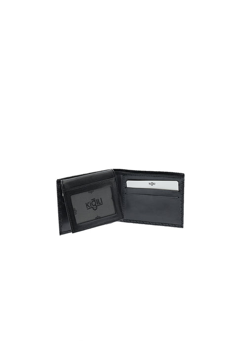 Black 3-Piece Patterned Belt, Wallet & Card Holder Set