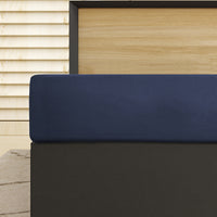 Indigo Double Fitted Cotton Sheet