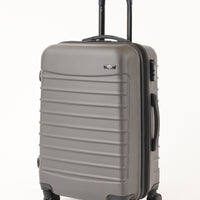 Medium Grey ABS Patterned Medium Size Suitcase