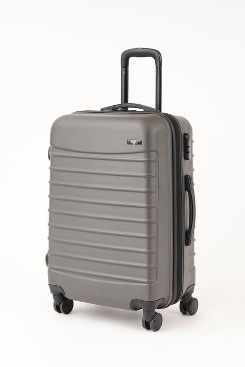 Medium Grey ABS Patterned Medium Size Suitcase