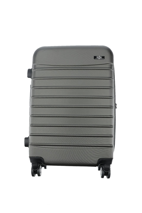 Medium Grey ABS Patterned Medium Size Suitcase