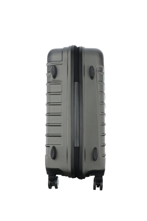 Medium Grey ABS Patterned Medium Size Suitcase