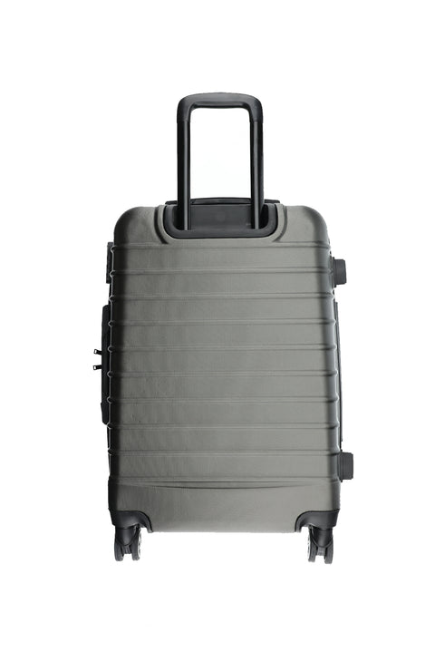 Medium Grey ABS Patterned Medium Size Suitcase