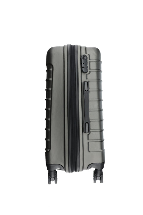 Medium Grey ABS Patterned Medium Size Suitcase