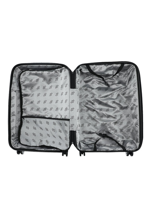 Medium Grey ABS Patterned Medium Size Suitcase