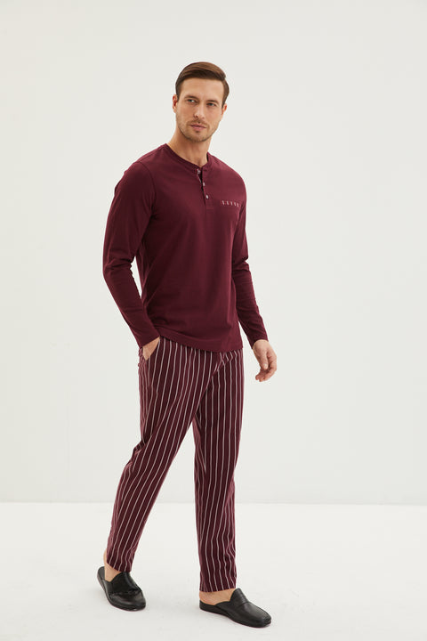 Mürdüm 3'lü Triko Roblu Çizgili Pijama Takımı