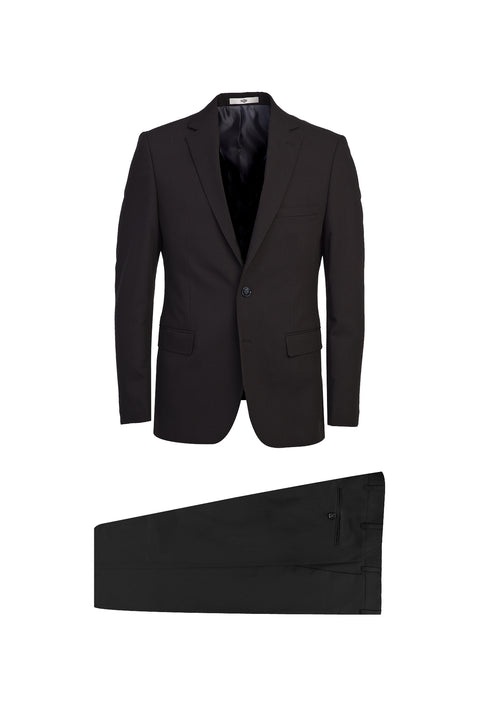 Black 6-Drop Regular Fit Standard Cut Suit
