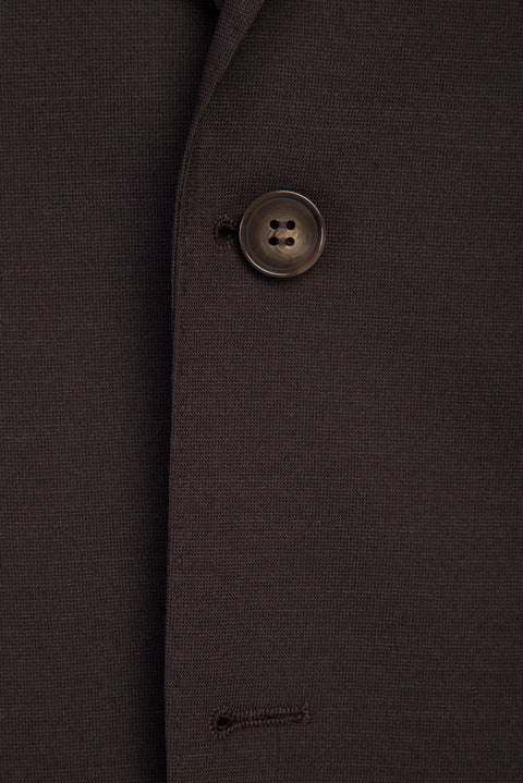 Dark Brown 4-Drop Relaxed Fit Wool Patterned Suit