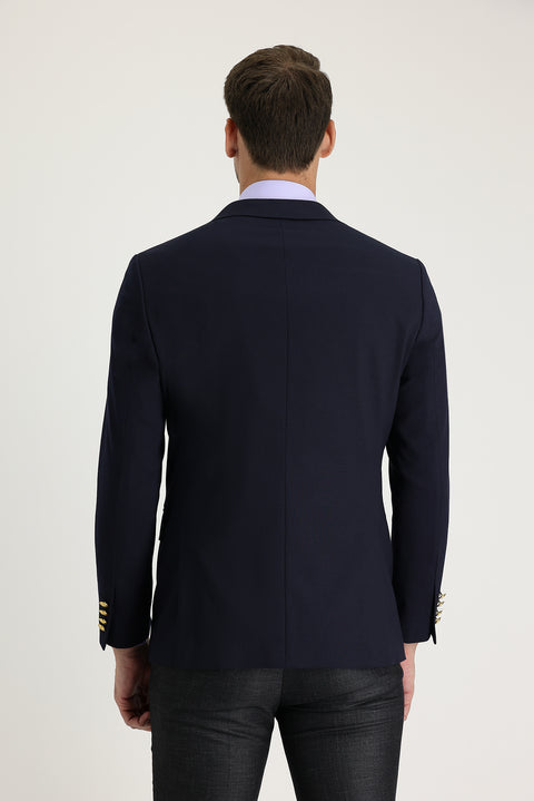 Dark Navy 6 Drop Regular Fit Standard Cut AK POLVIS BLAZER JACKET